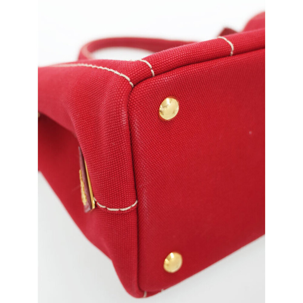 Prada Tote handles Canapa 2way top handbag Red canvas - Picture 4 of 9
